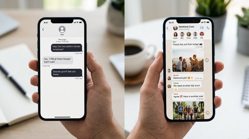 SMS vs WhatsApp för Privata Gruppchattar: En Djupgående Jämförelse